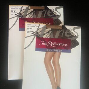 Hanes Silk Reflections Silky Sheer Control Top Reinforced Toes Panyhose